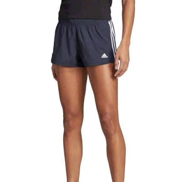 Adidas 3-Stripes Pacer Woven Shorts Navy Blue AeroReady NWT Womens Size 2XL New - Picture 1 of 13